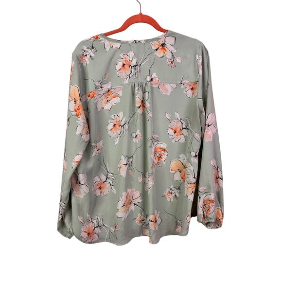 Pleione Womens Shirt Size XLarge Floral Cottage Core Fairy Prairie Smocked Wrist - Picture 2 of 5